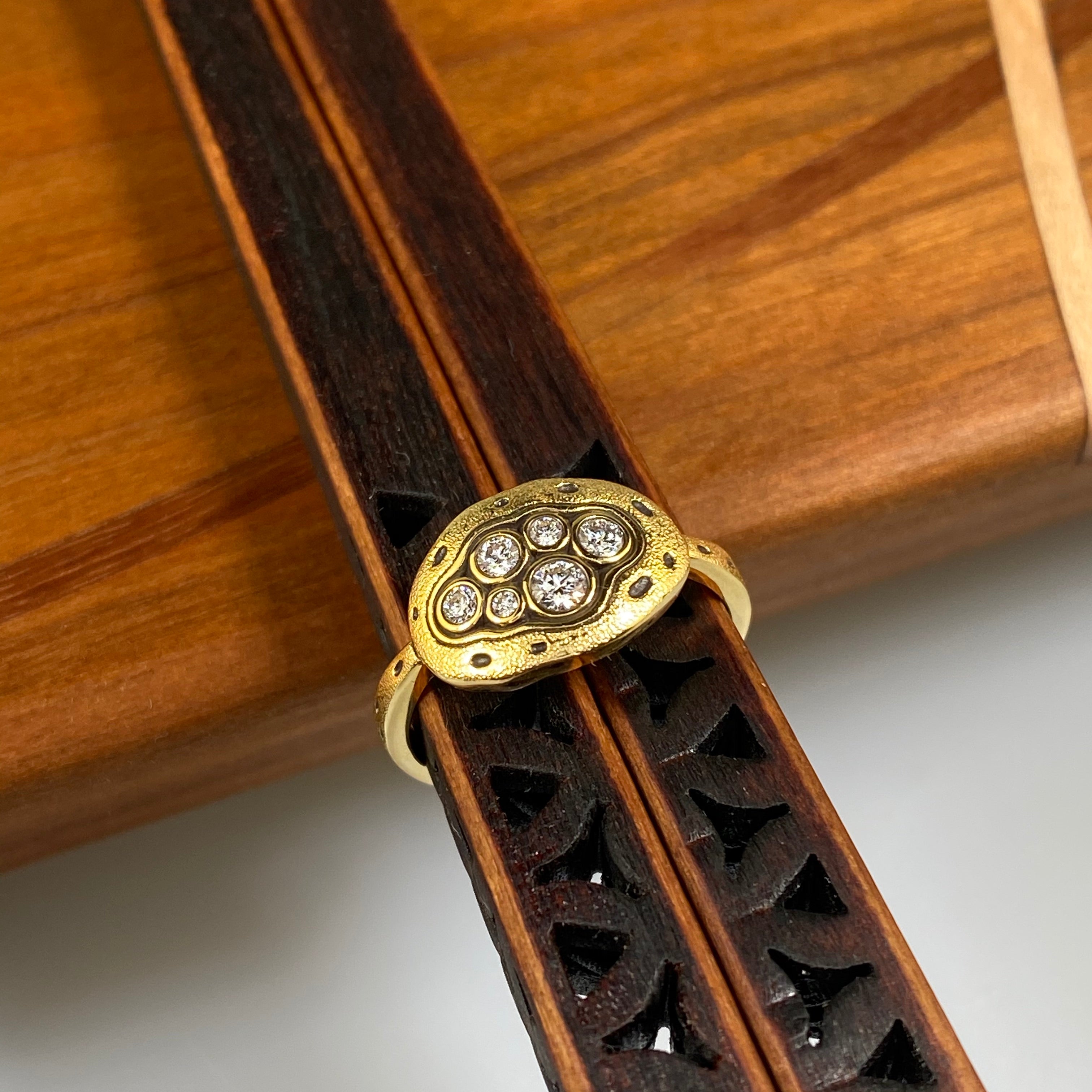 Little Pool Ring in Gold with White Diamond - Heart of the Home PA