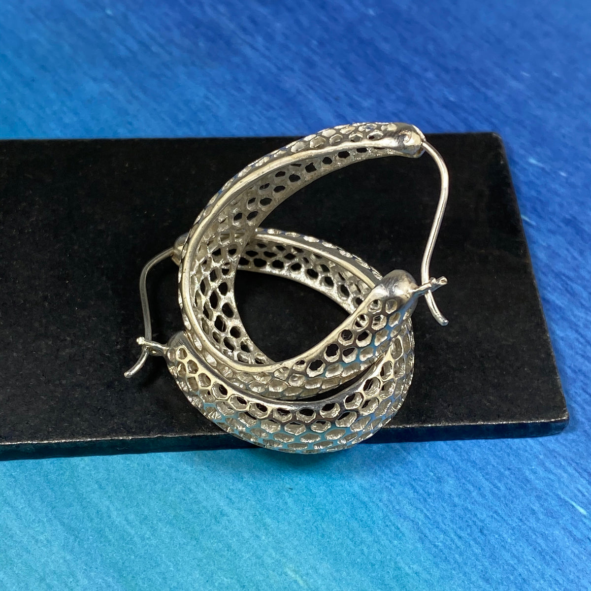 Snakeskin Oval Hoop Earrings - Heart of the Home PA