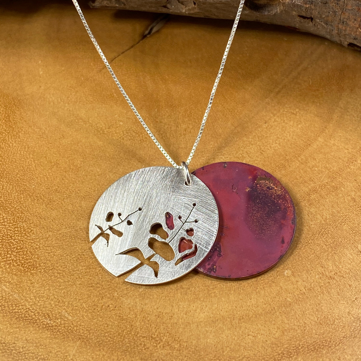 Fireweed Mixed Metals Pendant - Flame Red - Heart of the Home PA