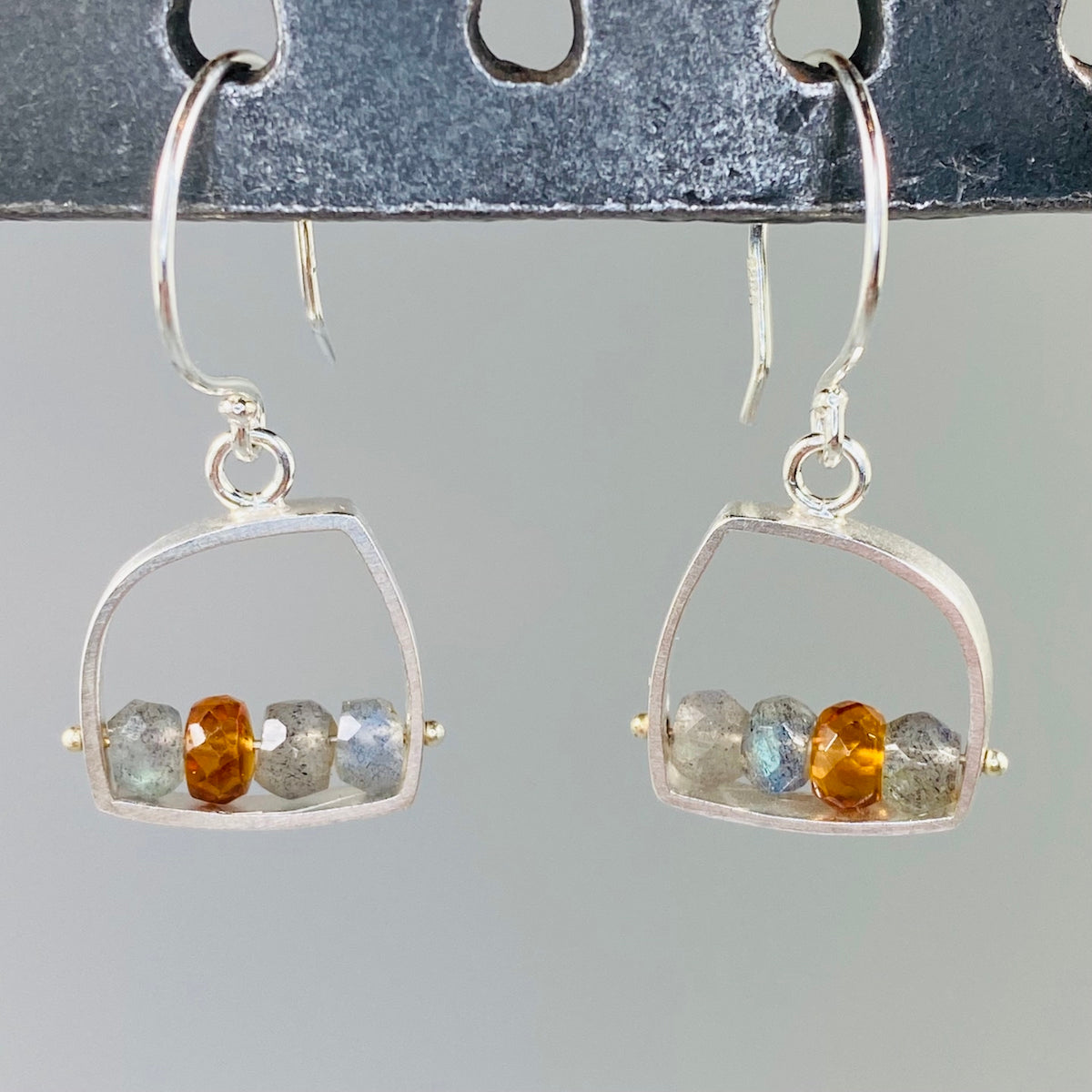 Organic Earrings in Labradorite &amp; Honey - Heart of the Home PA