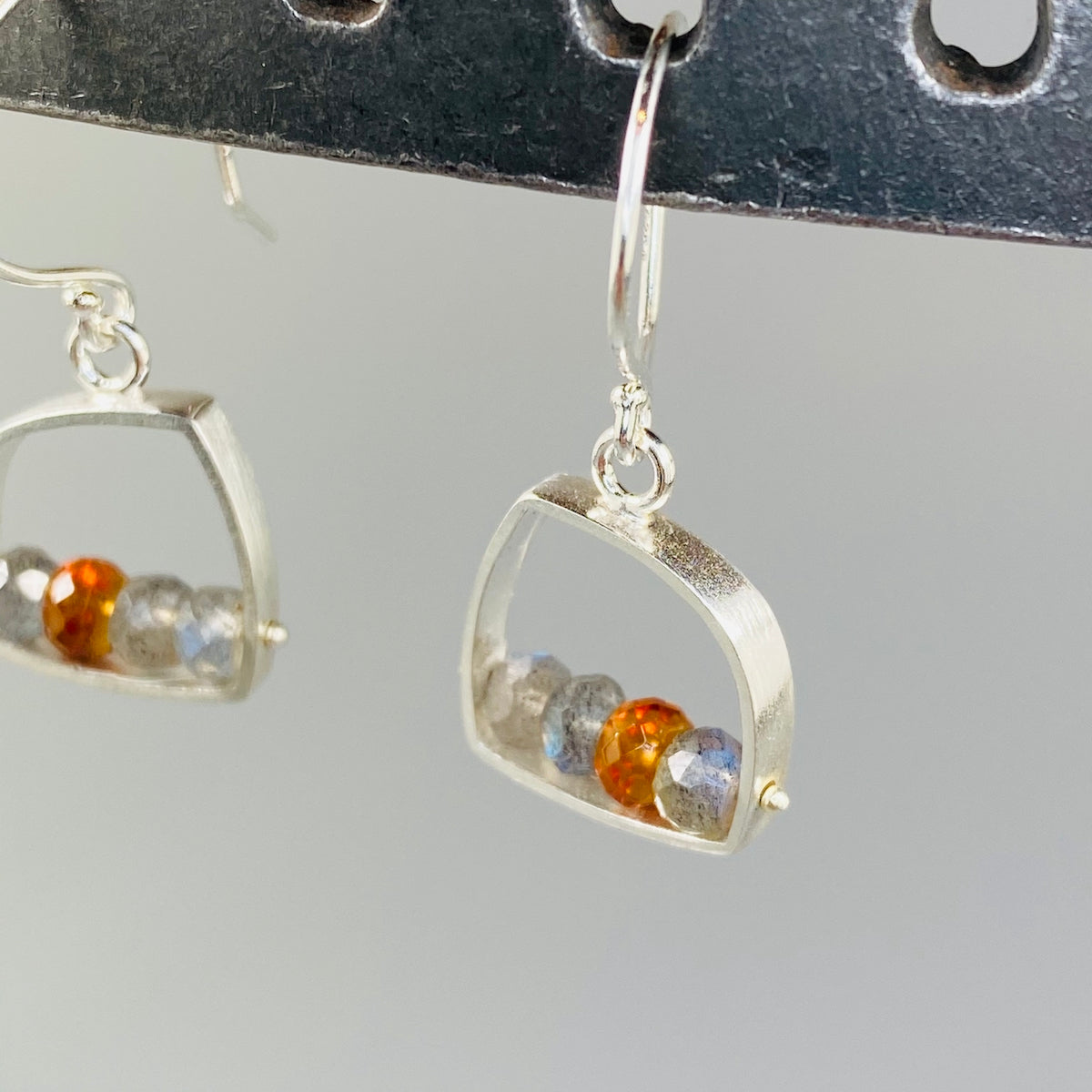 Organic Earrings in Labradorite &amp; Honey - Heart of the Home PA