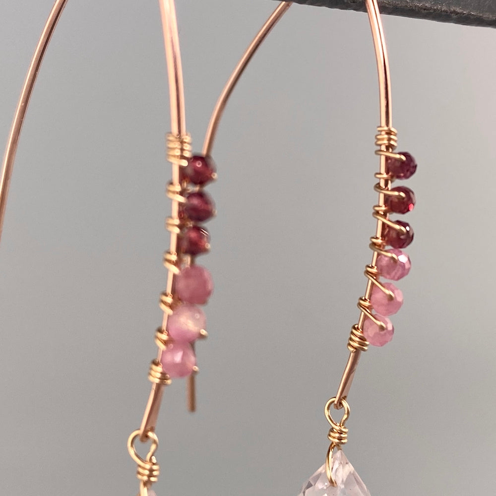Champagne Wire Wrapped Earrings - Heart of the Home PA