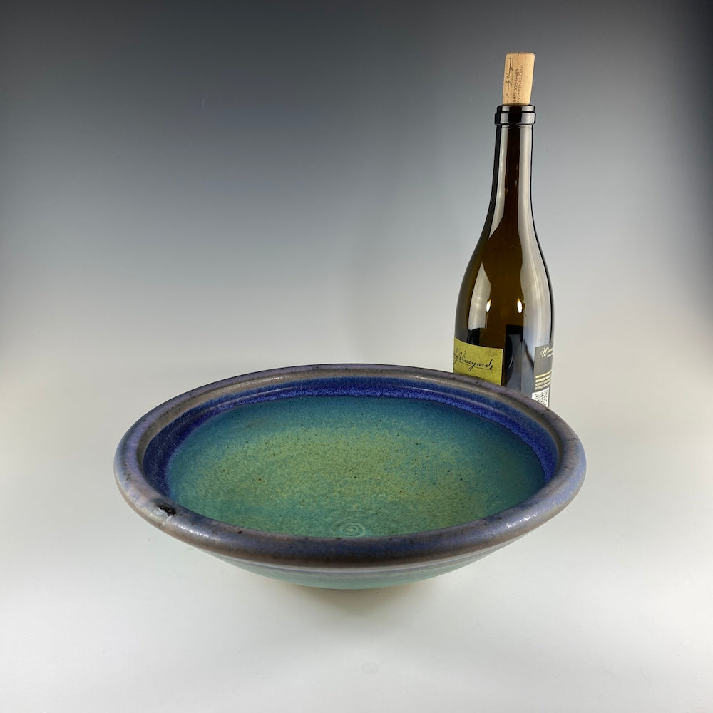 Large Serving Bowl in Turquoise &amp; Lavender - Heart of the Home PA
