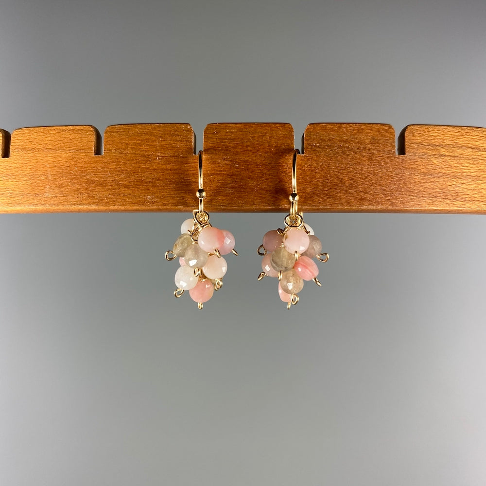 Pink Opal Ombre Cluster Earrings - Heart of the Home PA