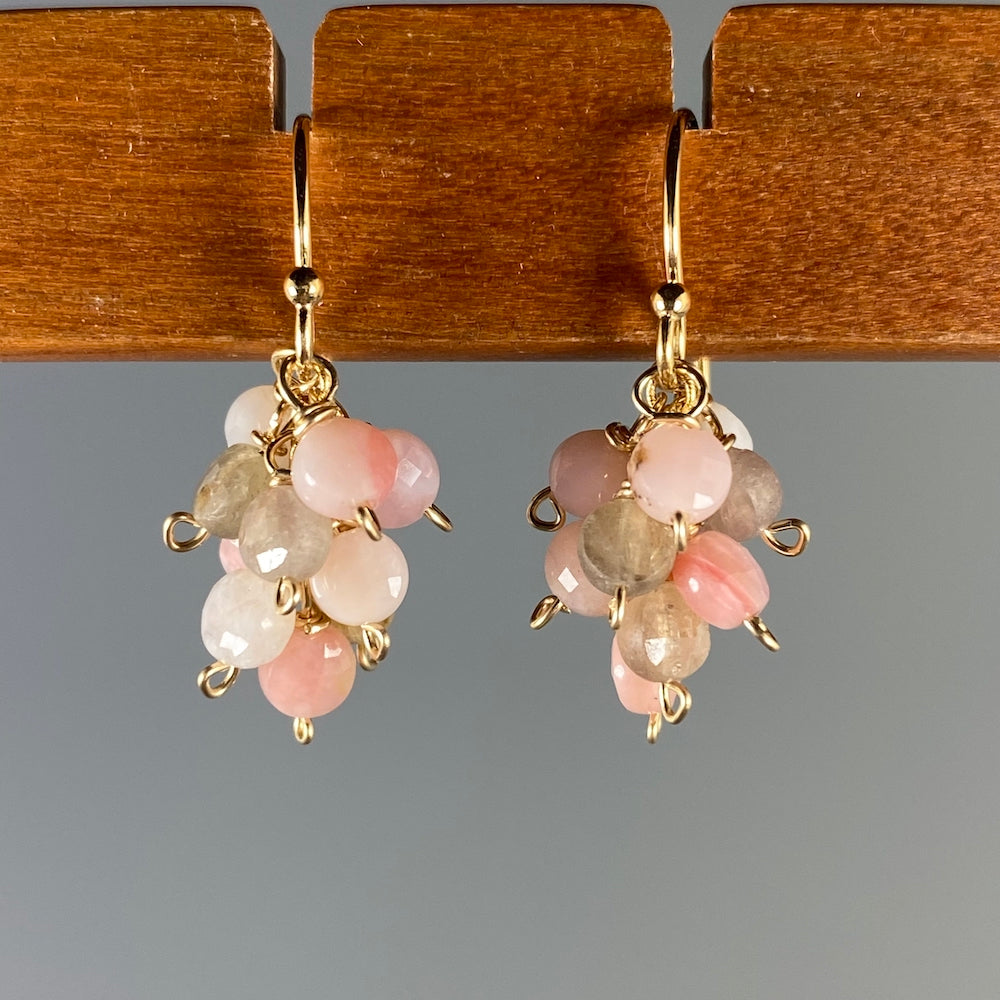 Pink Opal Ombre Cluster Earrings - Heart of the Home PA