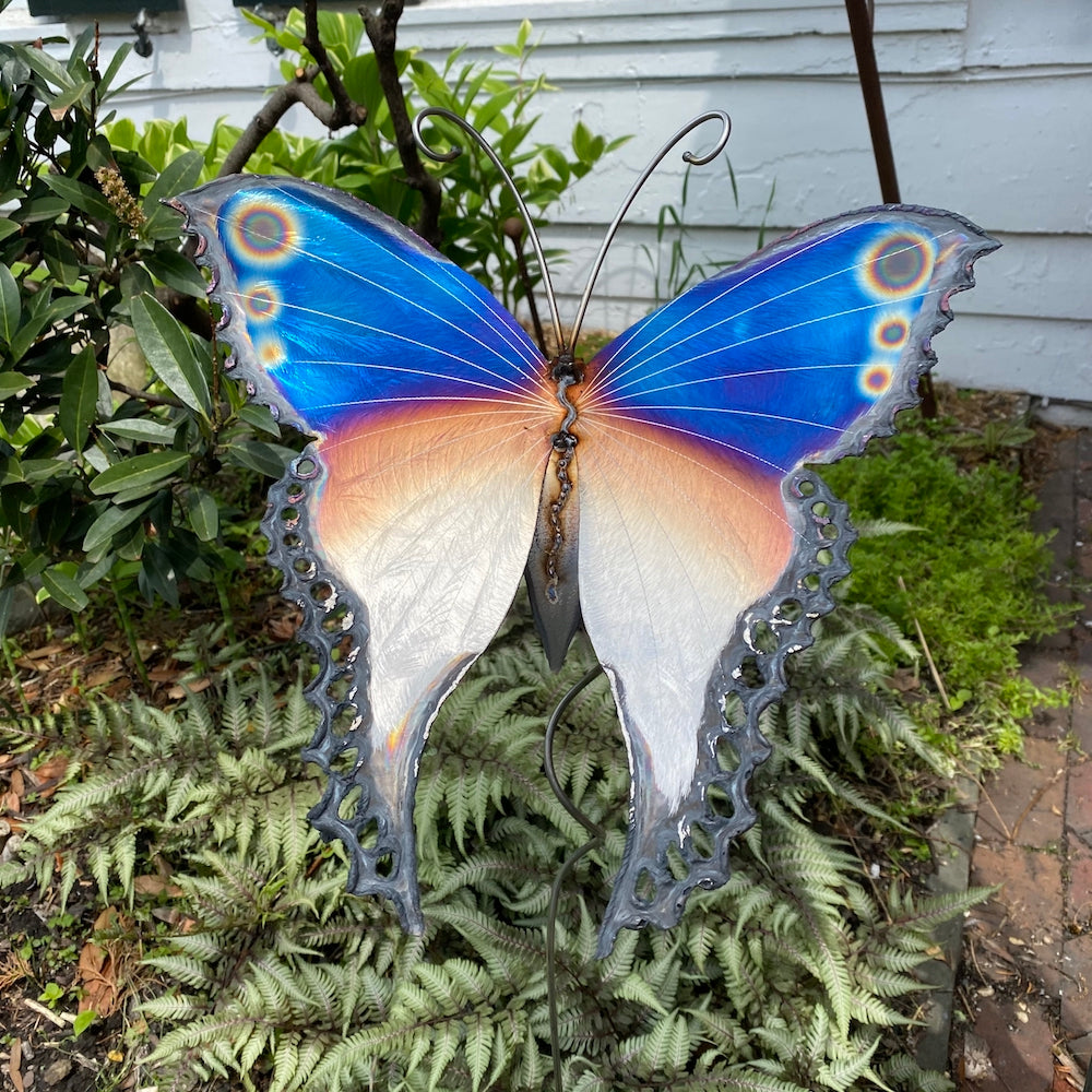 Small Luna Moth Garden Stake - Half &amp; Half - Heart of the Home PA