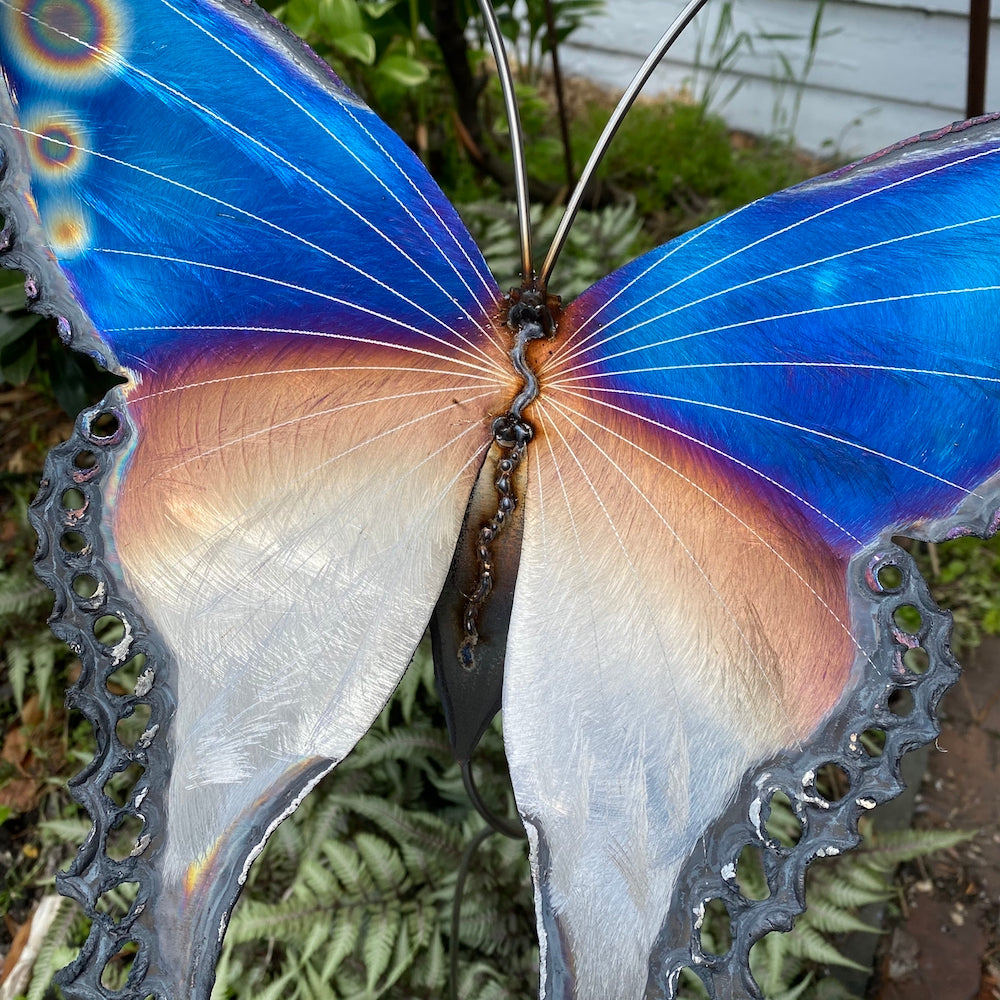 Small Luna Moth Garden Stake - Half & Half - Heart of the Home PA