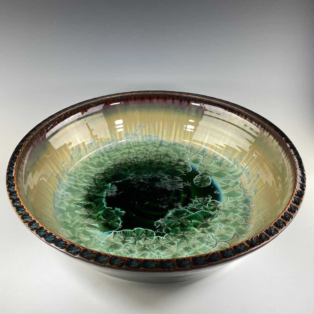 Large Textured-Rim Platter in Patina Dark Olive - Heart of the Home PA