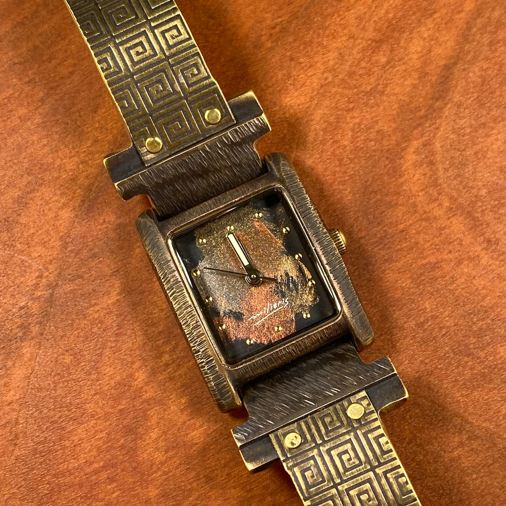 RG1 Greek Key Brass Florence Watch - Heart of the Home PA