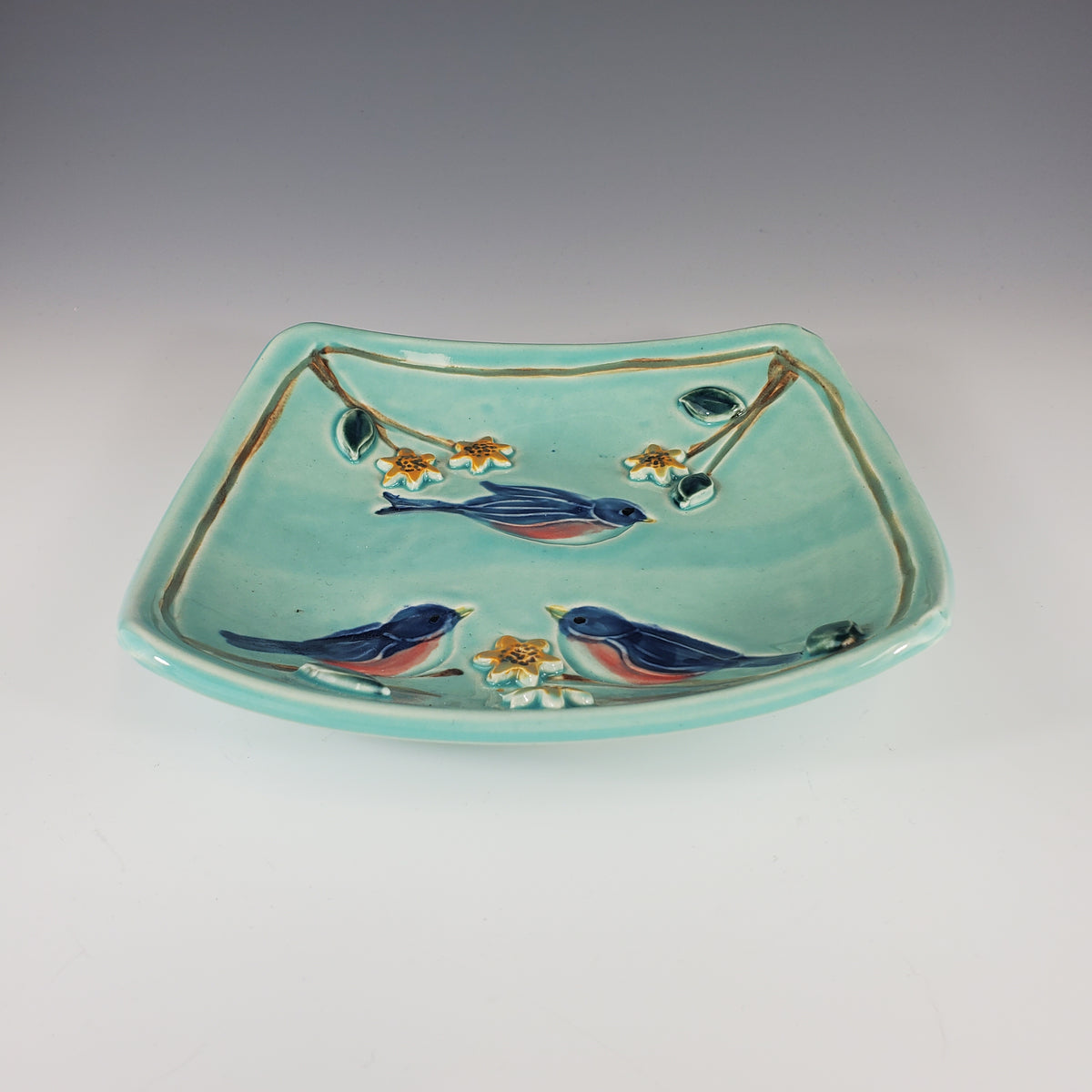 Bluebird Square Bowl Turquoise - Heart of the Home PA