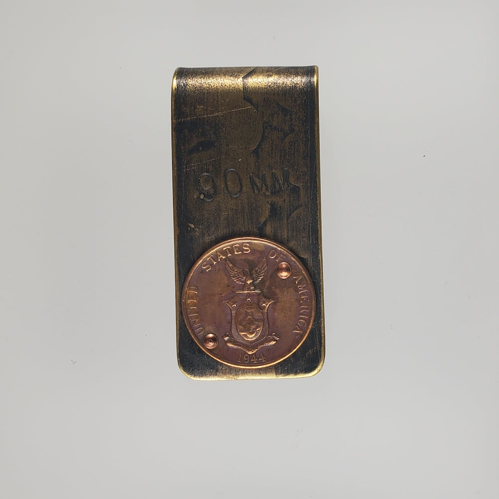 WWII Shell Casing & Coin Money Clip - 1 Centavo - Heart of the Home PA