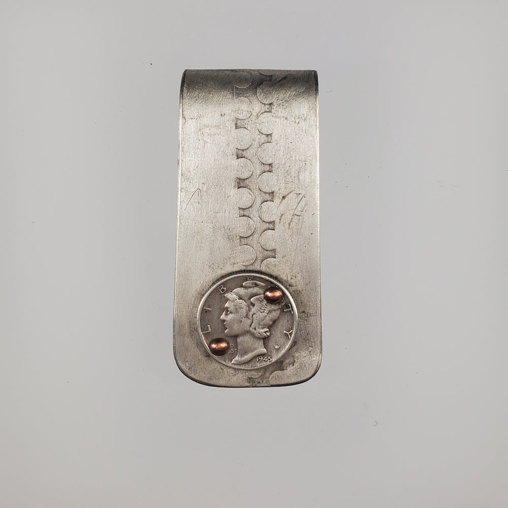 Mercury Dime Money Clip on Aluminum - Heart of the Home PA