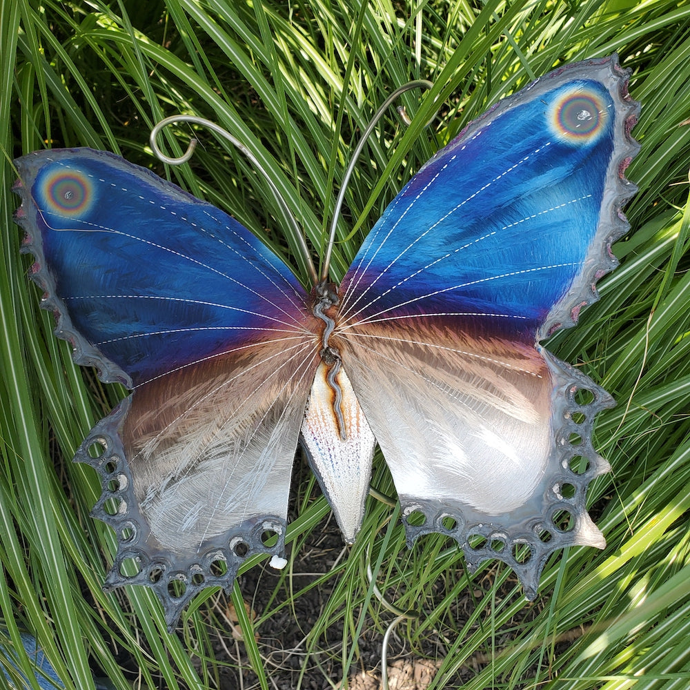 Small Lace Edge Butterfly Garden Stake - Upper Eye Spot - Heart of the Home PA