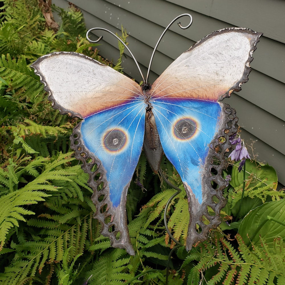 Small Luna Moth Garden Stake -  Lower Eye Spot - Heart of the Home PA