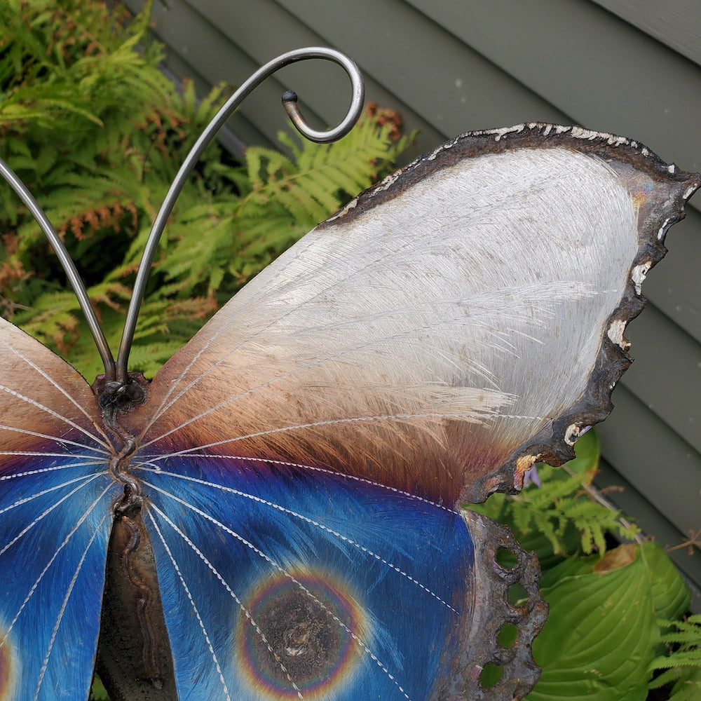 Small Luna Moth Garden Stake -  Lower Eye Spot - Heart of the Home PA
