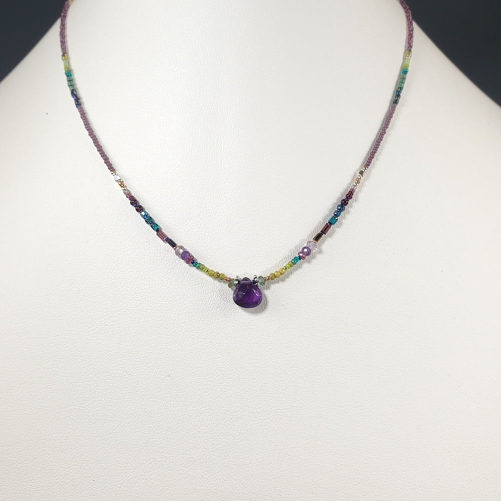 Amethyst Beaded Necklace - Heart of the Home PA
