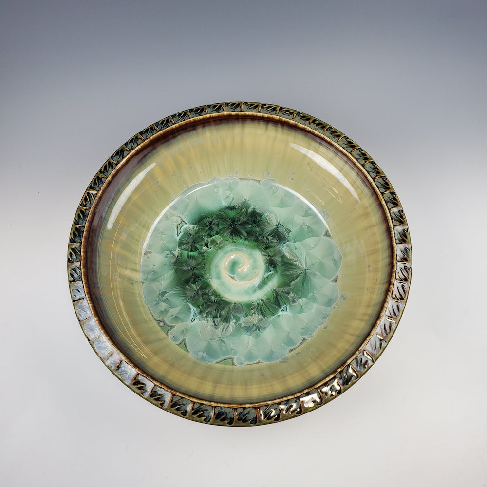 Small Textured-Rim Bowl in Patina Dark Olive - Heart of the Home PA