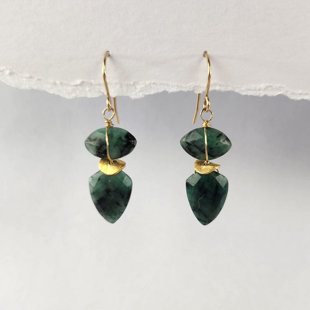 Emerald Arrow Earrings - Heart of the Home PA