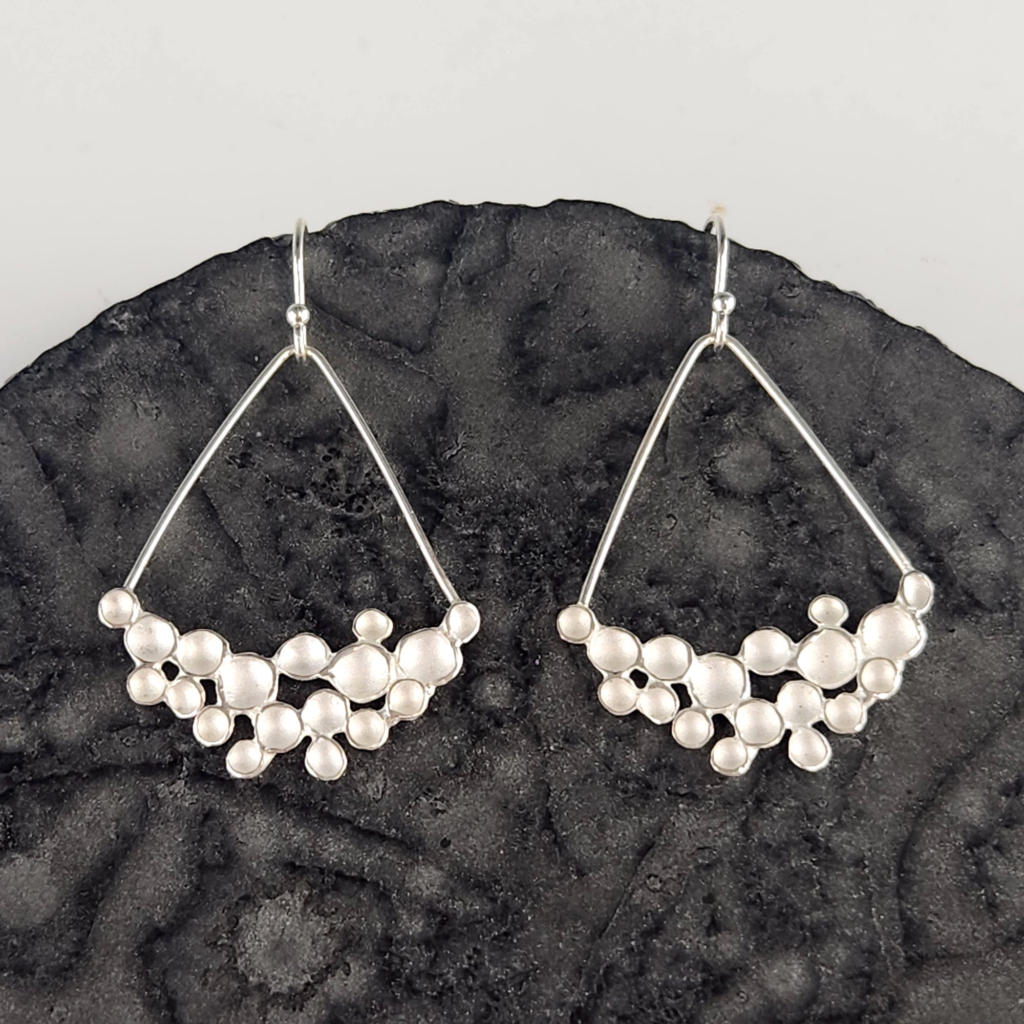 Champagne Crescent Earrings in Silver - Heart of the Home PA
