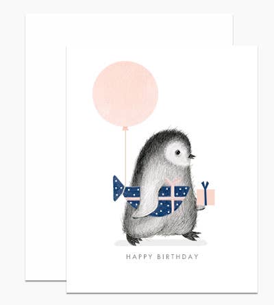 Penguin with Wrapped Fish Card - Heart of the Home PA