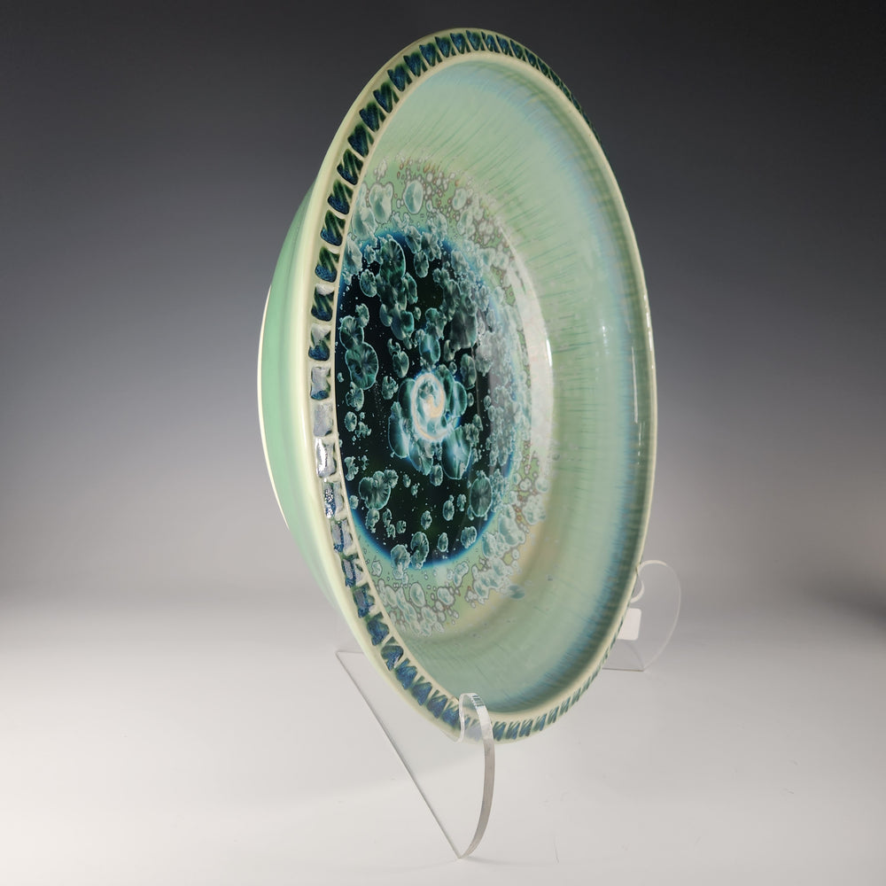 Large Textured-Rim Platter in Patina Green | Heart of the Home Inc