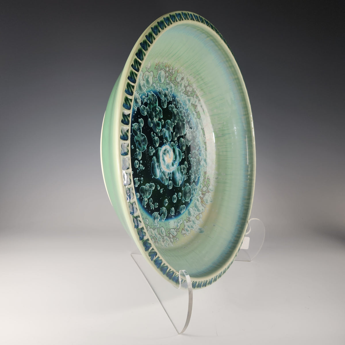 Large Textured-Rim Platter in Patina Green - Heart of the Home PA