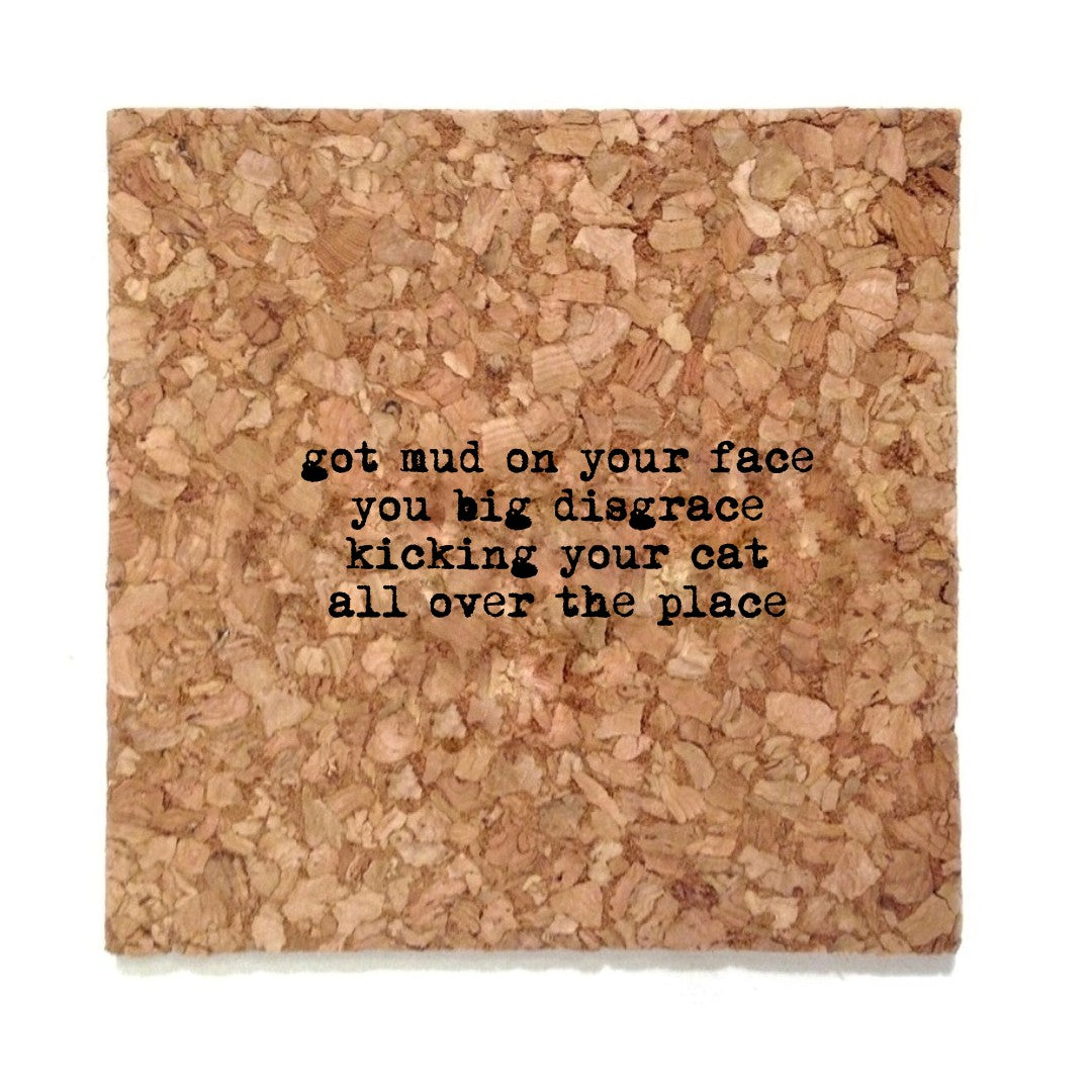 Kicking Your Cat all Over the Place Mistaken Lyrics Coaster - Heart of the Home PA