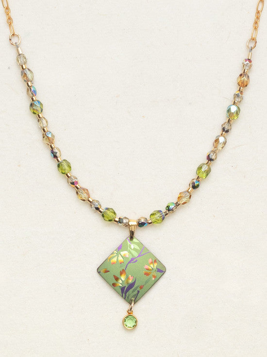 Garden Sonnet Beaded Necklace in Green - Heart of the Home PA
