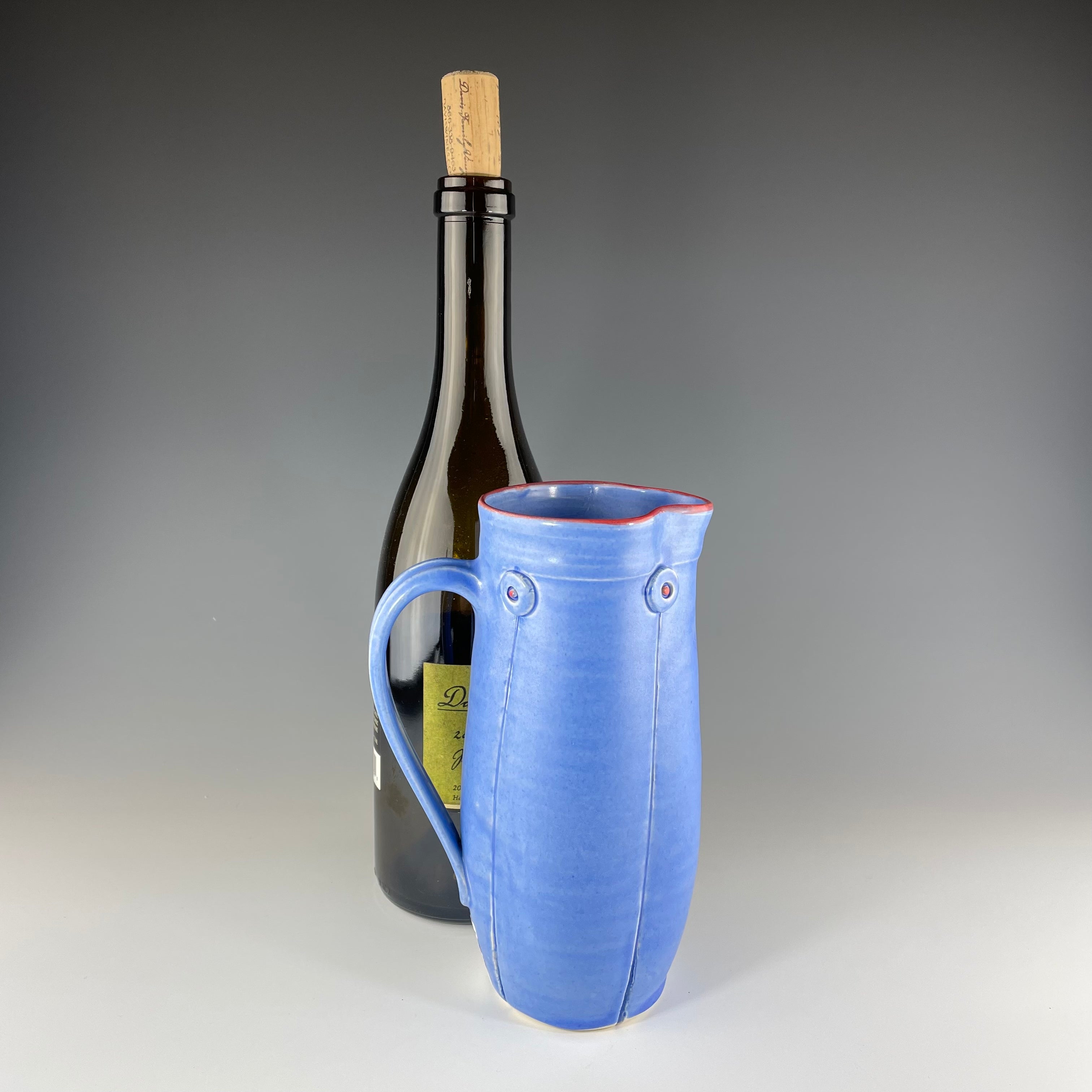 Button Pitcher in Blue - Heart of the Home PA