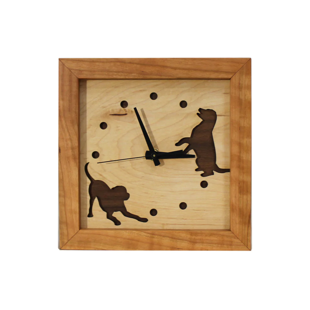 Box Clock - Dogs at Play - Heart of the Home PA