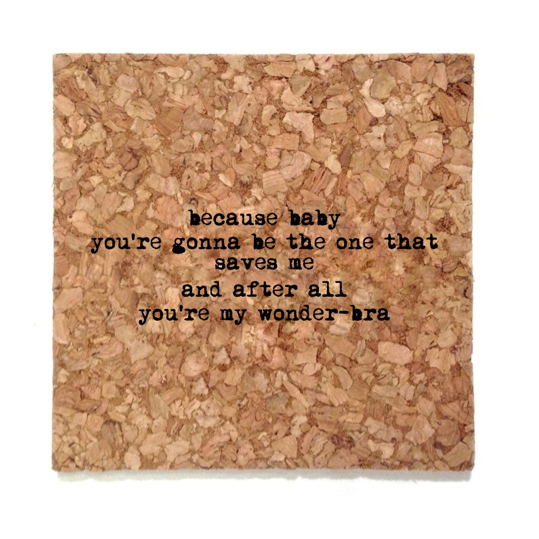 Wonderbra Mistaken Lyrics Coaster - Heart of the Home PA