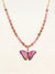 Bella Butterfly Beaded Necklace in Living Coral - Heart of the Home PA
