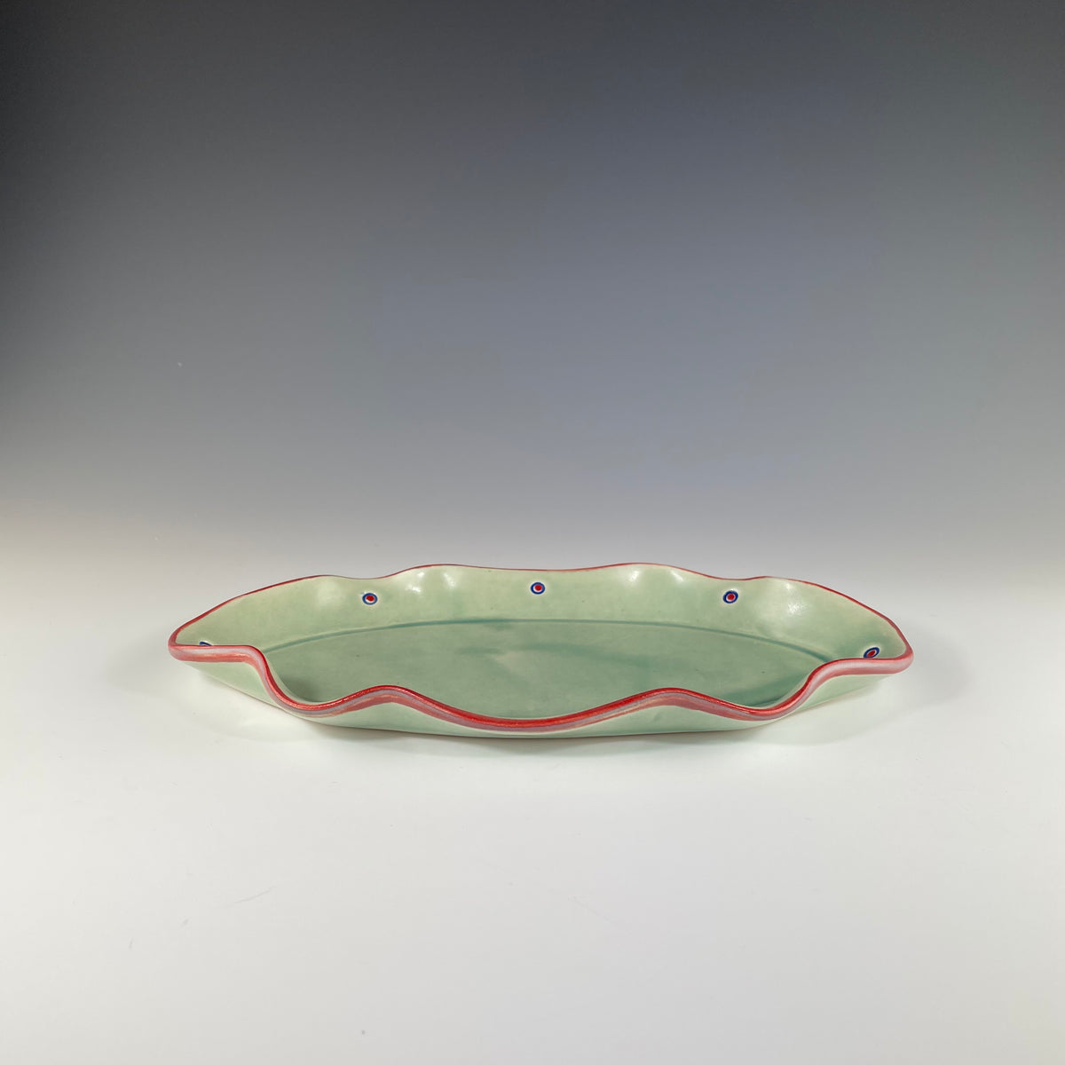 Oval Serving Tray in Green - Heart of the Home PA