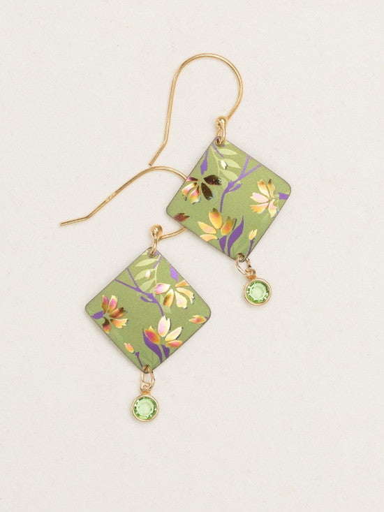 Garden Sonnet Earrings in Green - Heart of the Home PA