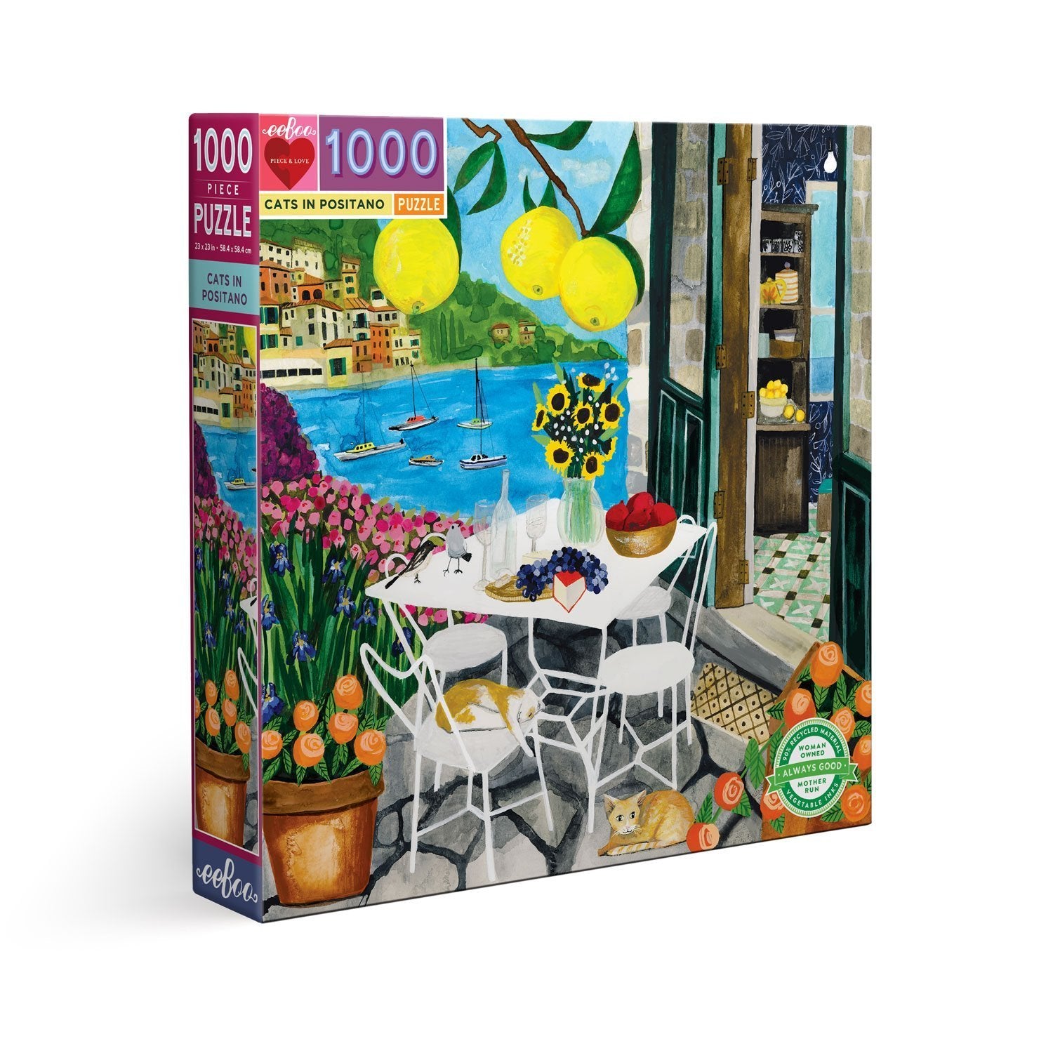 Cats in Positano 1000 Piece Puzzle - Heart of the Home PA