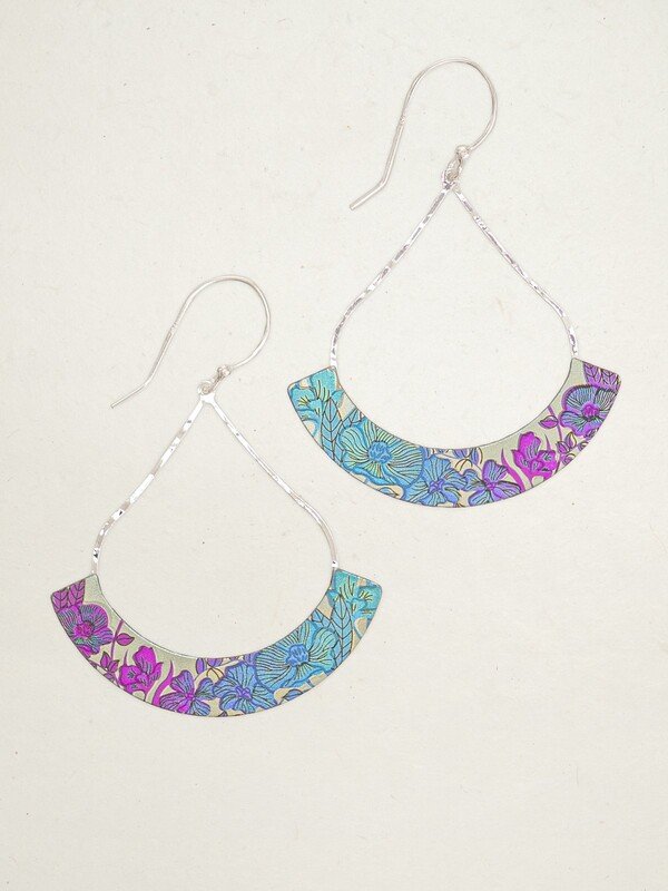 Botanical Bliss Earrings in Twilight Silver - Heart of the Home PA