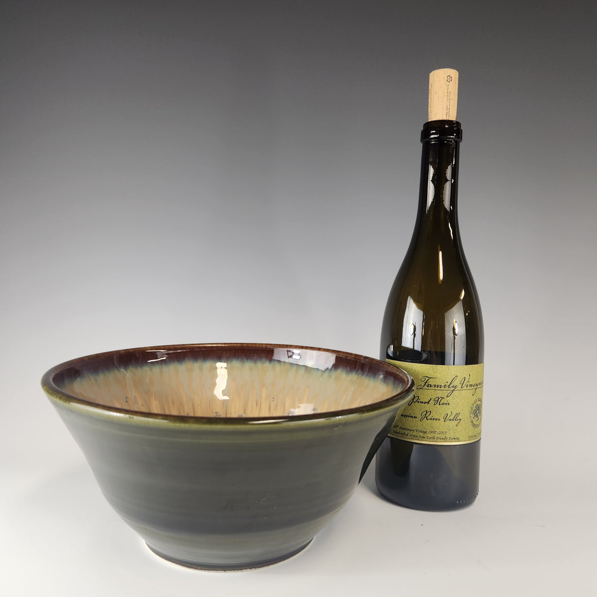 Small Serving Bowl in Mocha Dark Olive - Heart of the Home PA