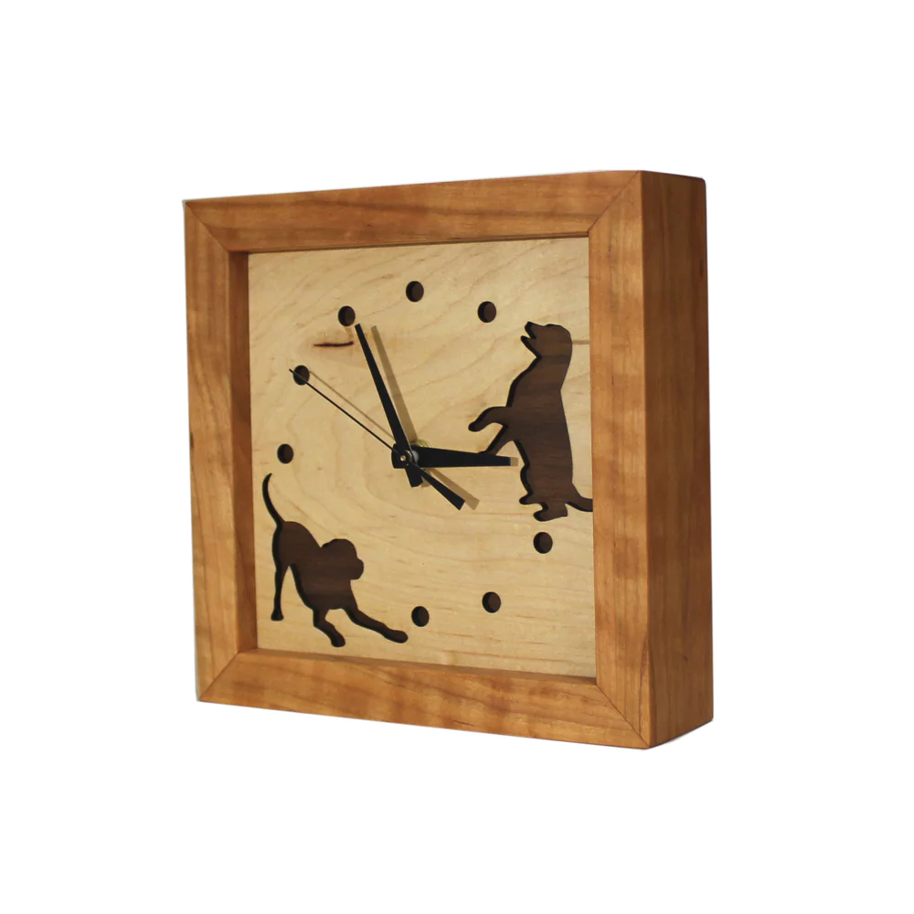 Box Clock - Dogs at Play - Heart of the Home PA