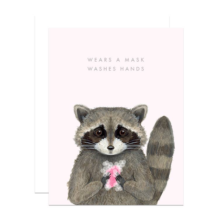 Wears a Mask Washes Hands Card - Heart of the Home PA