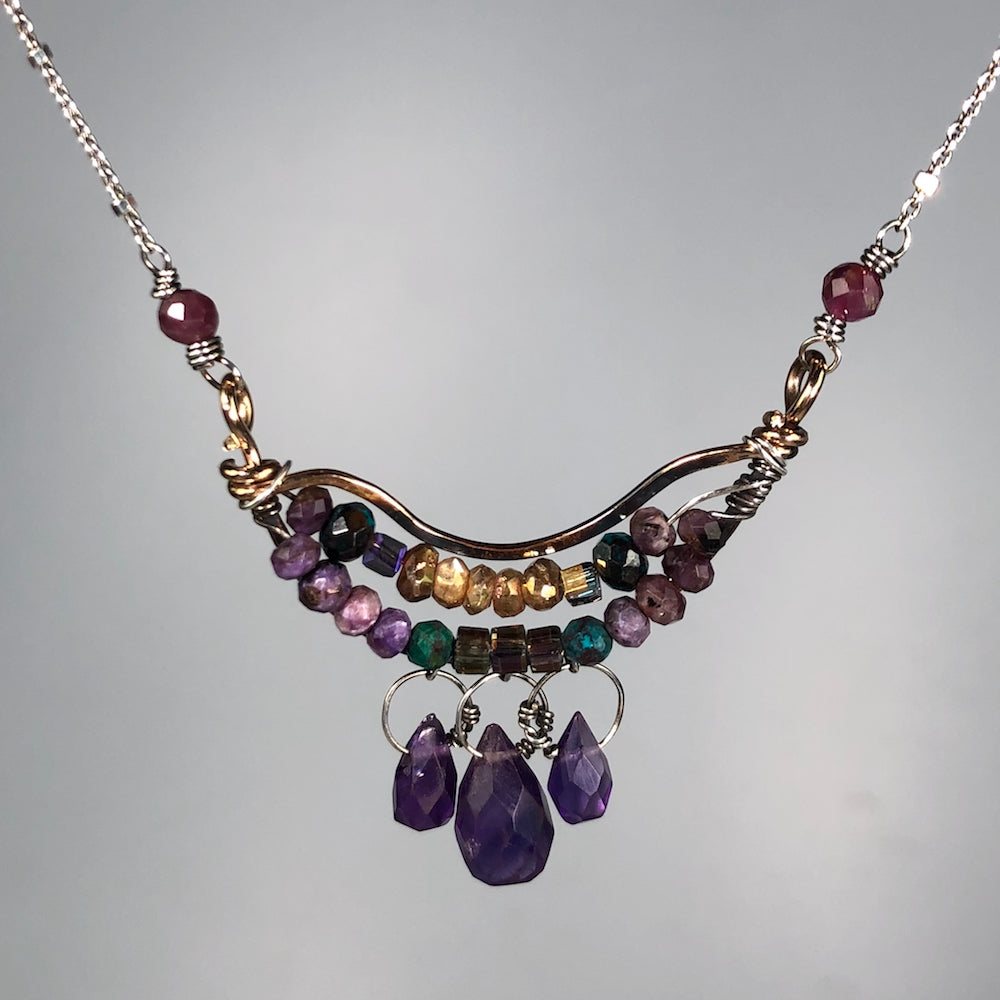 Amethyst Mosaic Necklace - Heart of the Home PA