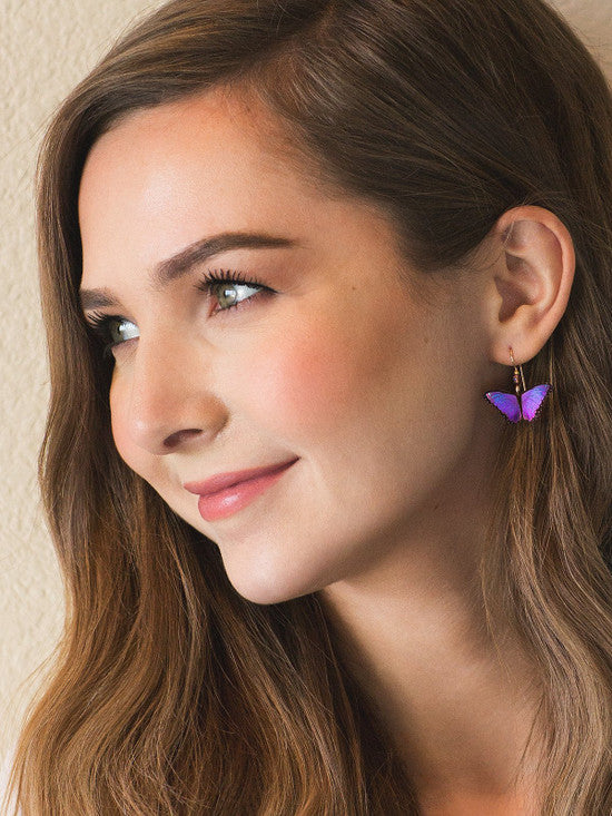 Bella Butterfly Earrings in Ultra Violet - Heart of the Home PA