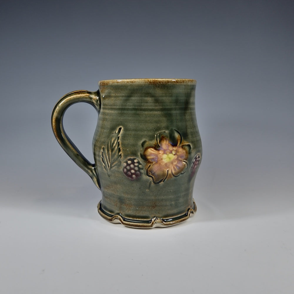 Blossom Mug with Wood Textured Handle - Heart of the Home PA