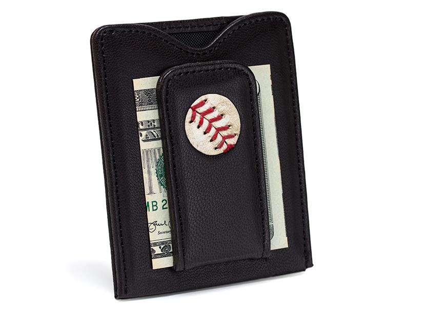 New York Yankees Game Used Baseball Money Clip Wallet