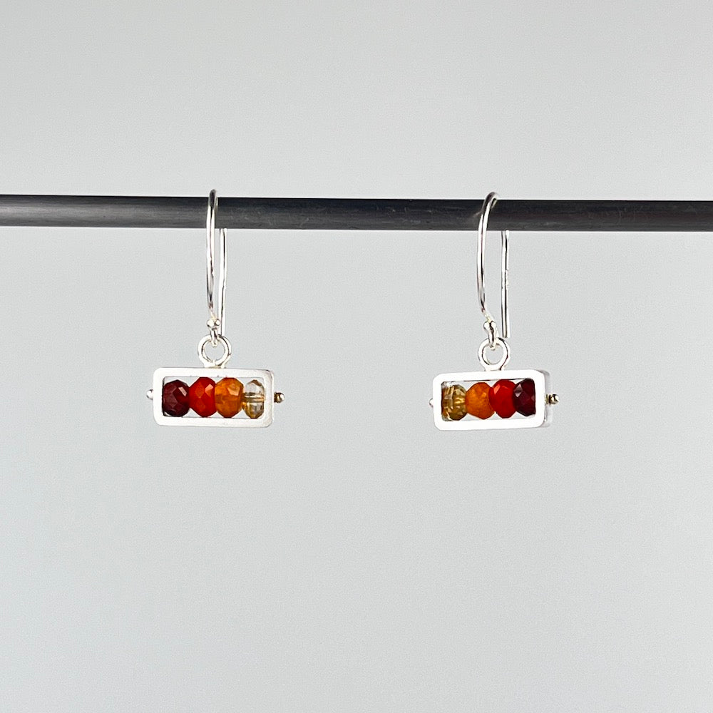 Flame Horizontal Rectangle Earrings - Heart of the Home PA