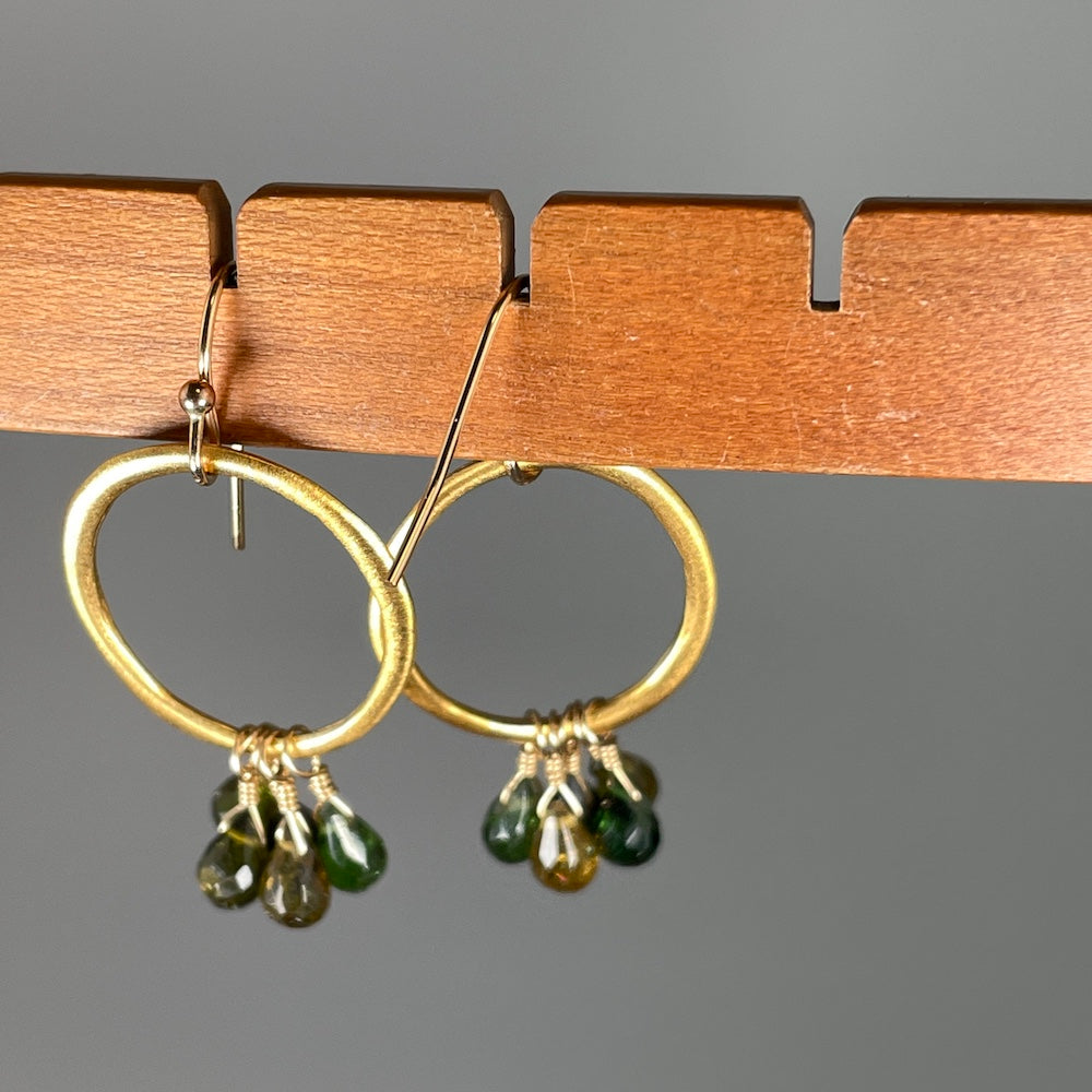 Earthy Tourmaline Fringe Earrings - Heart of the Home PA
