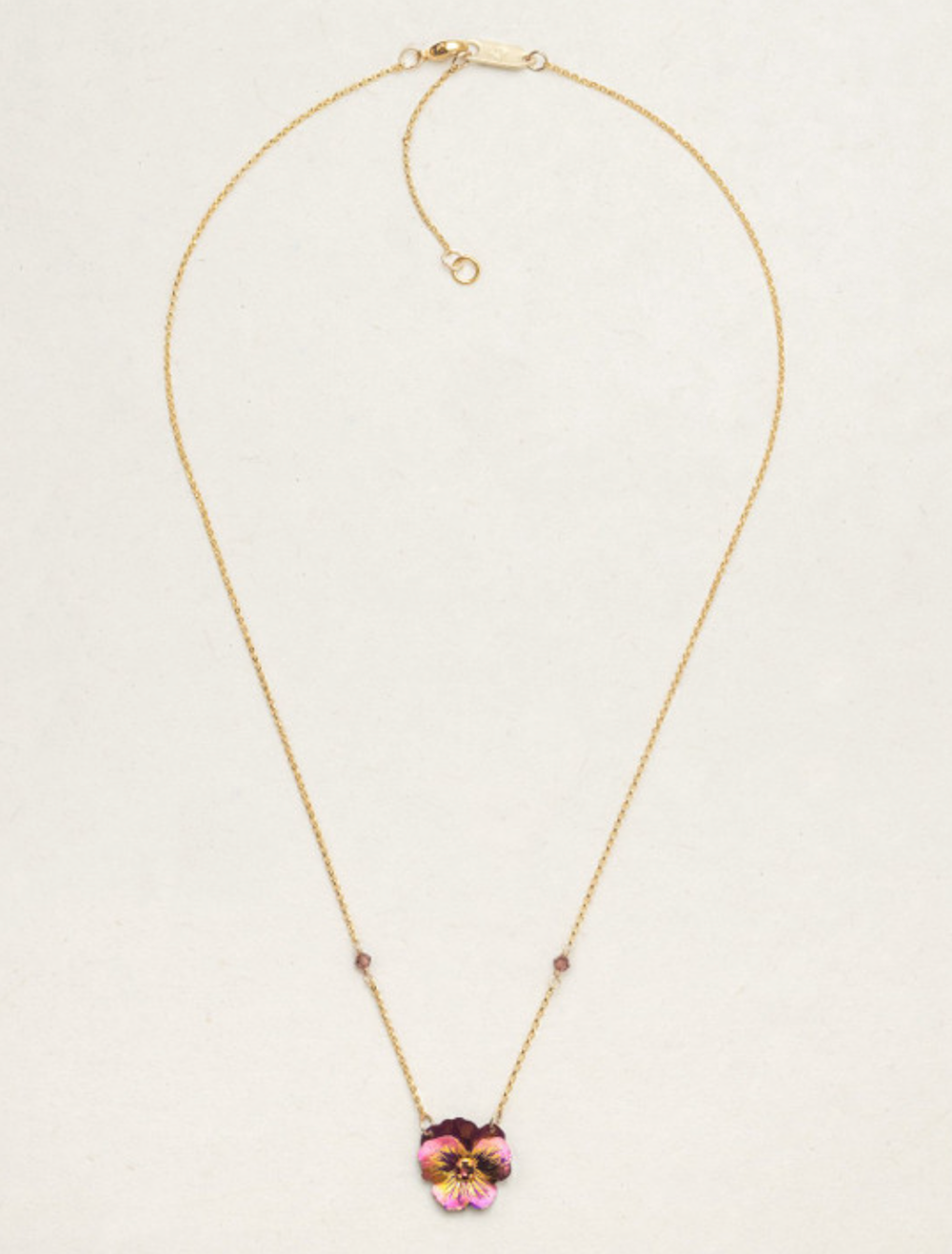 Garden Pansy Pendant Necklace in Vintage Burgundy - Heart of the Home PA