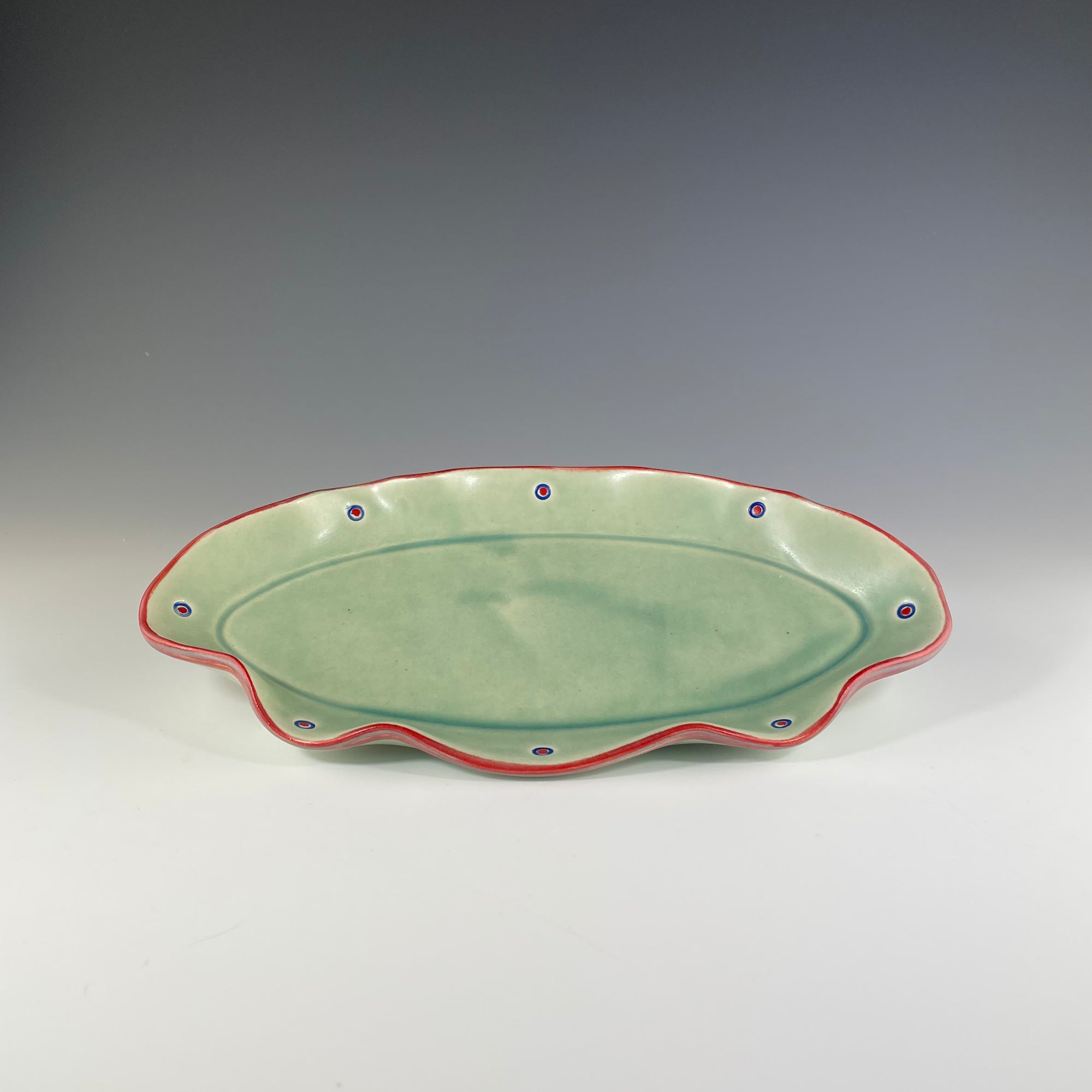 Oval Serving Tray in Green - Heart of the Home PA