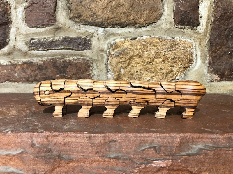 Caterpillar Puzzle in Zebrawood - Heart of the Home PA