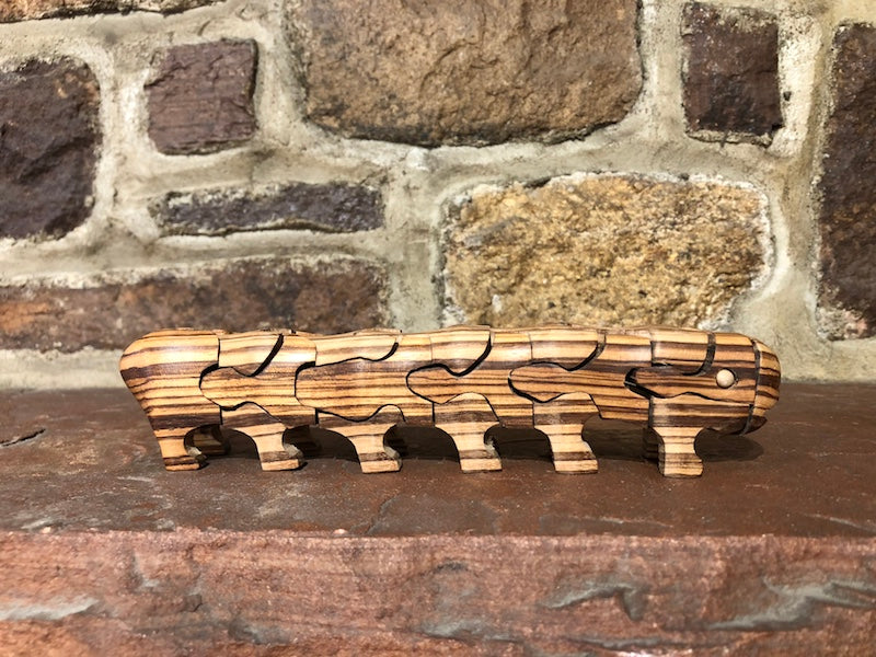 Caterpillar Puzzle in Zebrawood - Heart of the Home PA