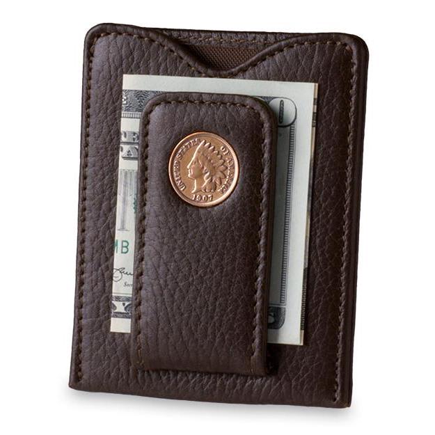 Indian Head Penny Money Clip Wallet in Brown - Heart of the Home PA